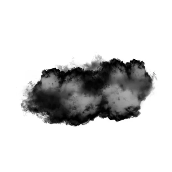 Nube Negra Aislada Sobre Fondo Blanco Ilustración Forma Nube Humo — Foto de Stock