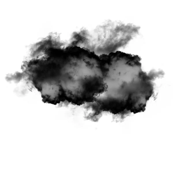 黑云隔离在白色背景3D图解之上 自然烟云形状 — 图库照片