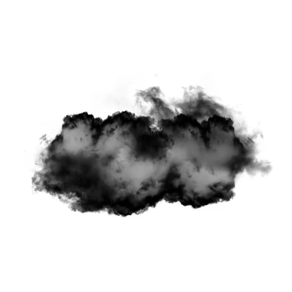 黑云隔离在白色背景3D图解之上 自然烟云形状 — 图库照片