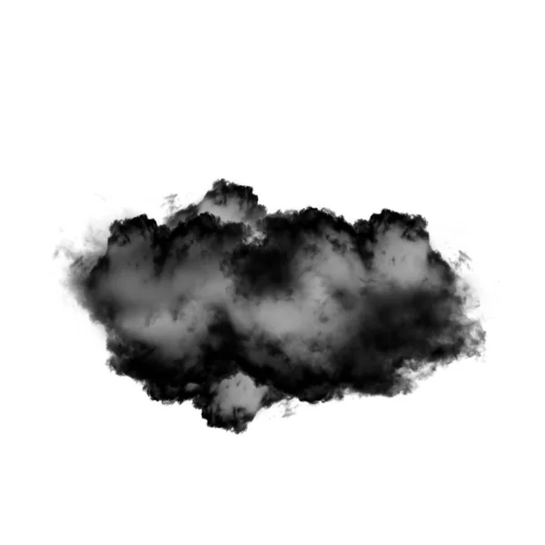 Black Cloud Isolated White Background Illustration Natural Smoke Cloud Shape — Stock Photo, Image