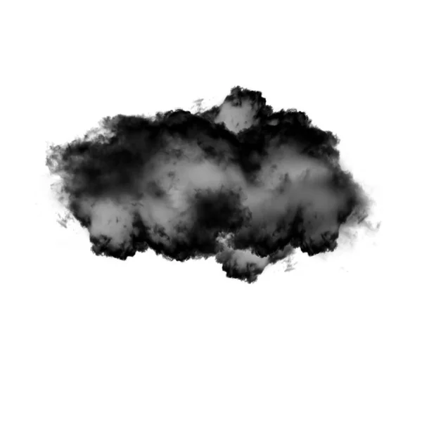 Zwarte Wolk Geïsoleerd Witte Achtergrond Illustratie Natuurlijke Rook Wolk Vorm — Stockfoto
