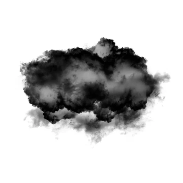 Fekete Felhő Elszigetelt Fehér Háttér Illusztráció Természetes Füst Felhő Alakja — Stock Fotó