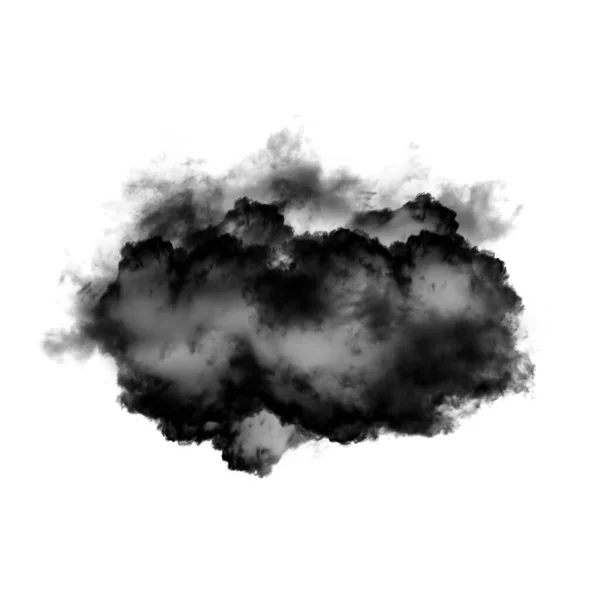 Nuvola Nera Isolata Sfondo Bianco Illustrazione Forma Naturale Nuvola Fumo — Foto Stock