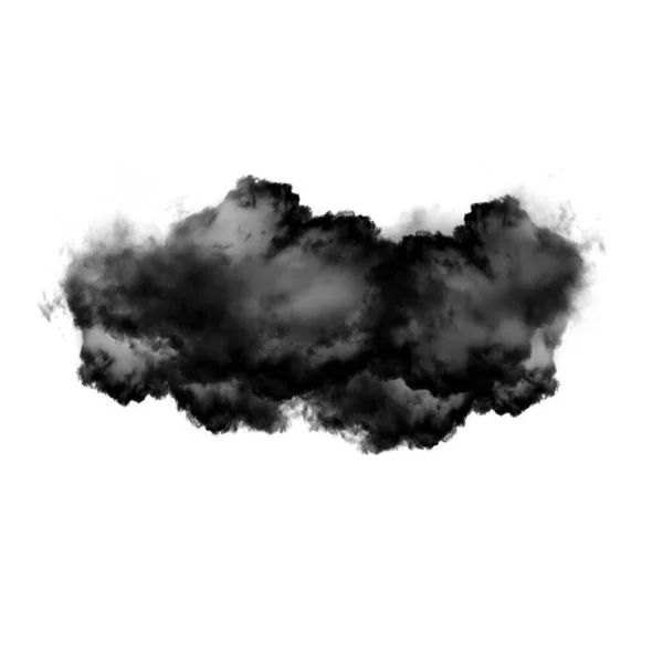 Nube Negra Aislada Sobre Fondo Blanco Ilustración Forma Nube Humo — Foto de Stock