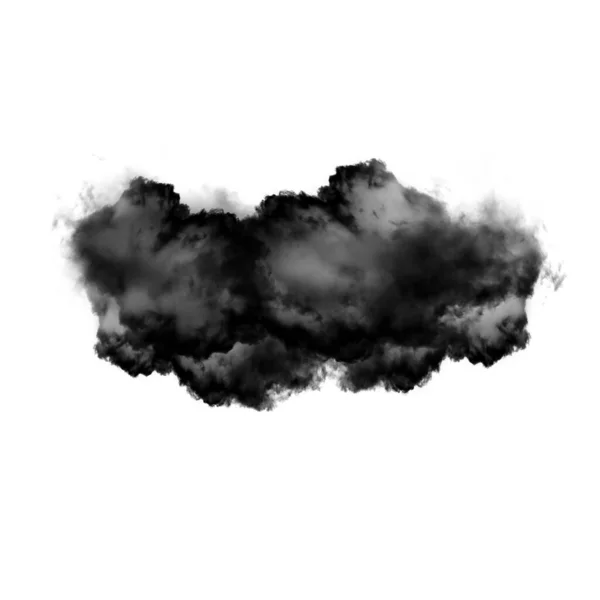 Чорна Хмара Ізольована Білому Тлі Ілюстрація Форма Природної Димової Хмари — стокове фото