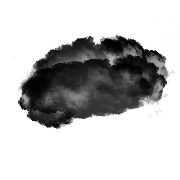 Schwarze Wolke Isoliert Über Weißem Hintergrund Illustration Natürliche Rauchwolkenform — Stockfoto