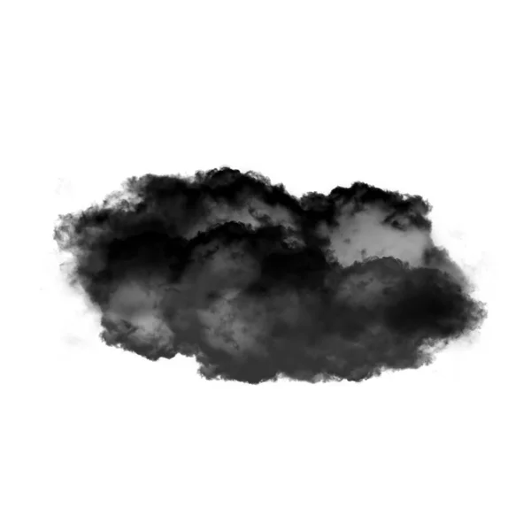 Schwarze Wolke Isoliert Über Weißem Hintergrund Illustration Natürliche Rauchwolkenform — Stockfoto