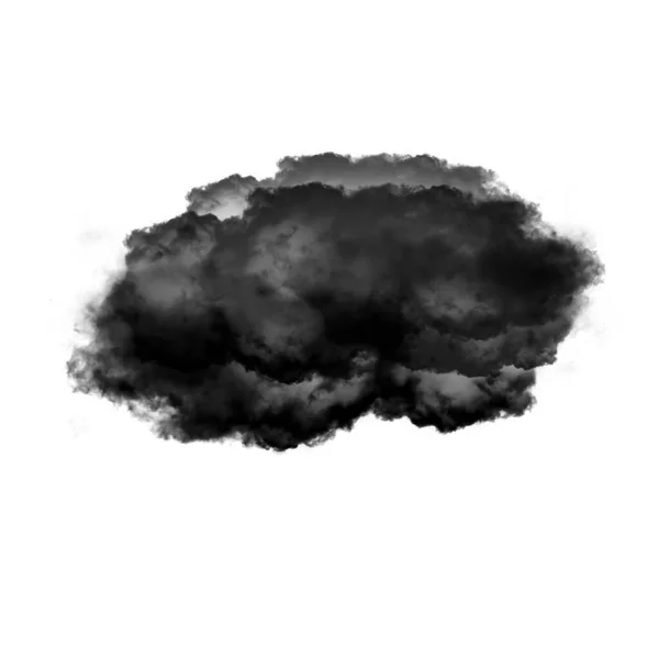 Zwarte Wolk Geïsoleerd Witte Achtergrond Illustratie Natuurlijke Rook Wolk Vorm — Stockfoto