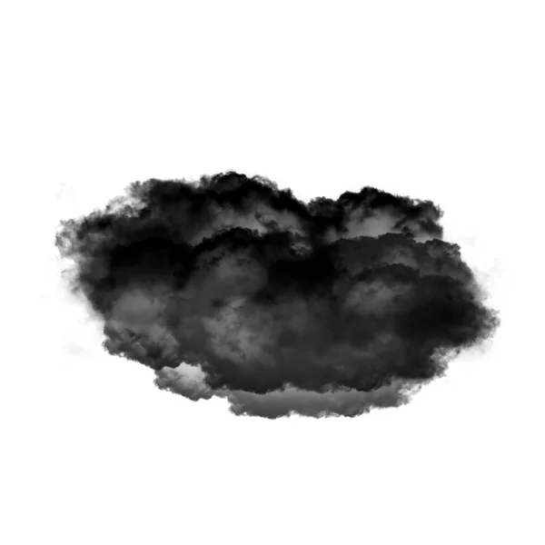 Черное Облако Белом Фоне Иллюстрация Естественная Форма Облака Дыма — стоковое фото