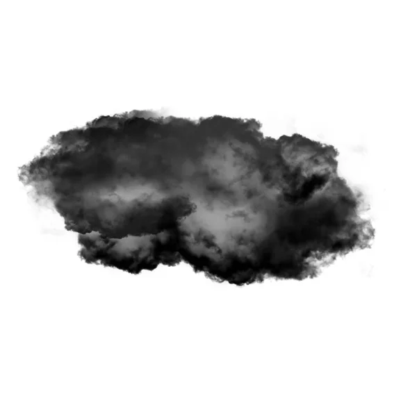 Zwarte Wolk Geïsoleerd Witte Achtergrond Illustratie Natuurlijke Rook Wolk Vorm — Stockfoto