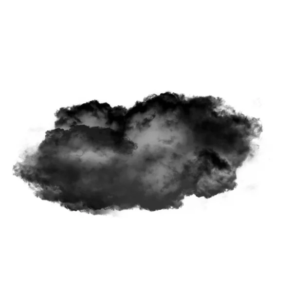 Schwarze Wolke Isoliert Über Weißem Hintergrund Illustration Natürliche Rauchwolkenform — Stockfoto