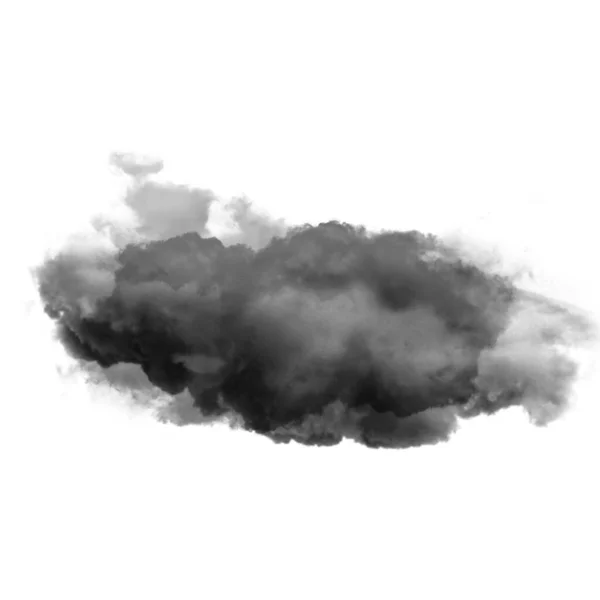 Nuage Noir Isolé Sur Fond Blanc Illustration Forme Nuage Fumée — Photo