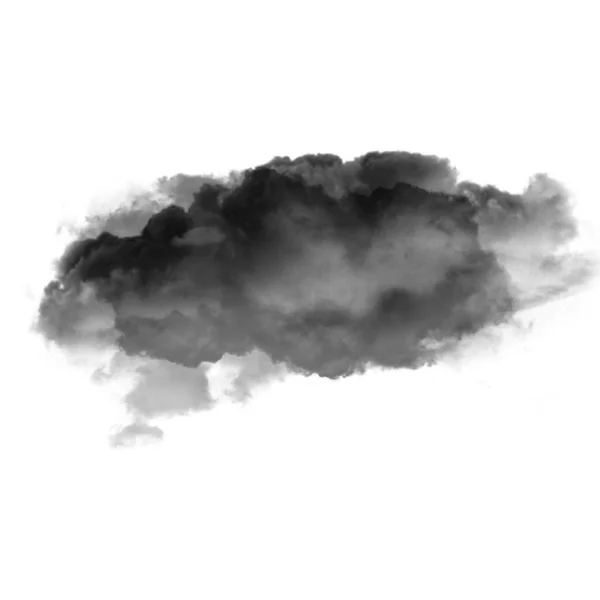 Schwarze Wolke Isoliert Über Weißem Hintergrund Illustration Natürliche Rauchwolkenform — Stockfoto