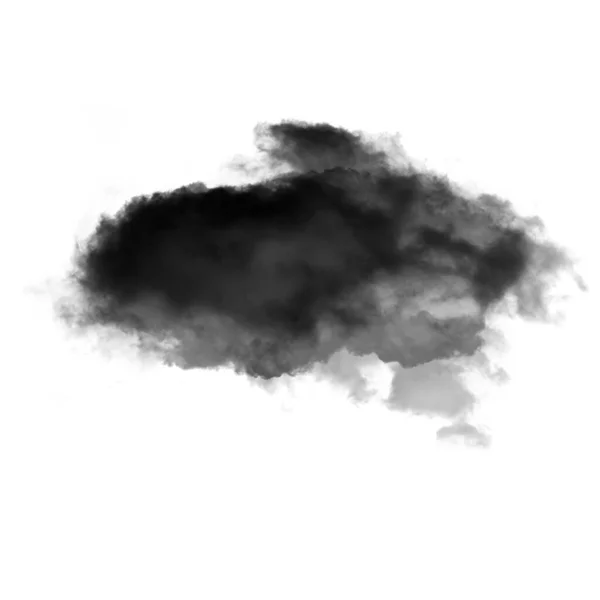 Nube Negra Aislada Sobre Fondo Blanco Ilustración Forma Nube Humo — Foto de Stock