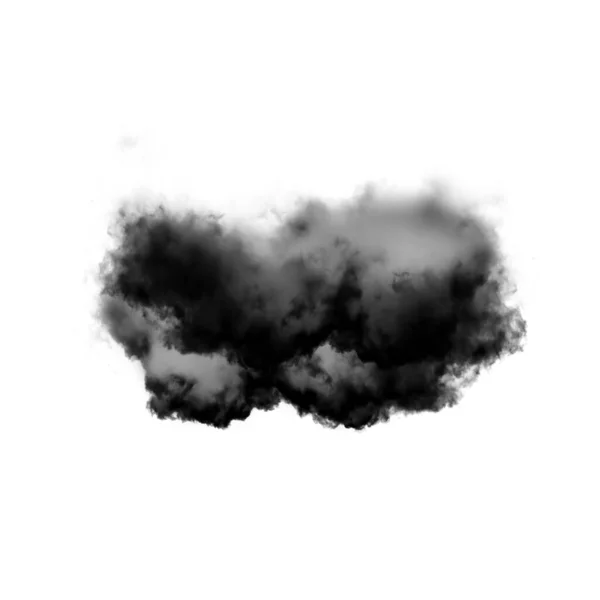 Beyaz Zemin Üzerinde Siyah Bulut Boyutlu Illüstrasyon Doğal Duman Bulutu — Stok fotoğraf