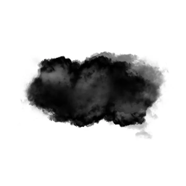 Beyaz Zemin Üzerinde Siyah Bulut Boyutlu Illüstrasyon Doğal Duman Bulutu — Stok fotoğraf