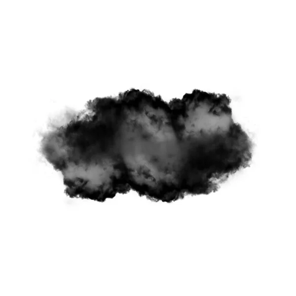 白い背景の3Dイラスト上に隔離された黒い雲 自然な煙の雲の形 — ストック写真
