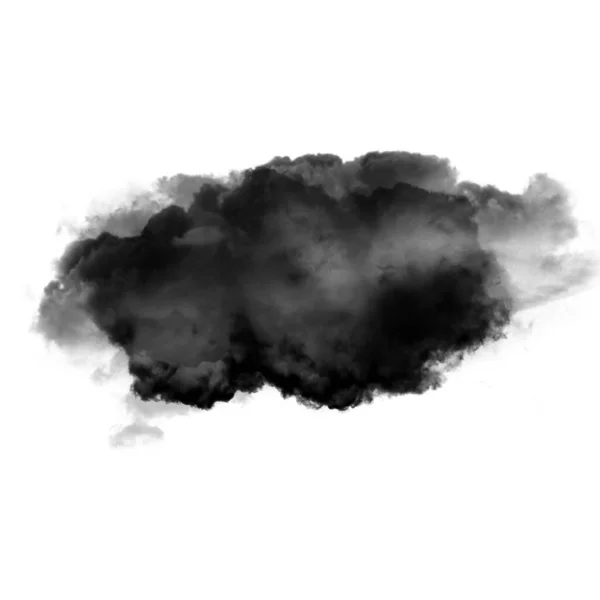 白い背景の3Dイラスト上に隔離された黒い雲 自然な煙の雲の形 — ストック写真