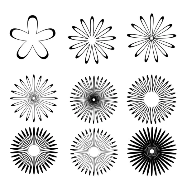 Flowers Icons Isolated White Background — Stock Photo, Image