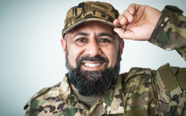 Selamat Potret Prajurit Militer — Stok Foto