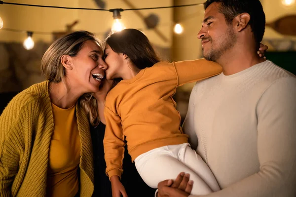 Happy Hispanic Family Enjoying Time Together Home — Stock Photo, Image