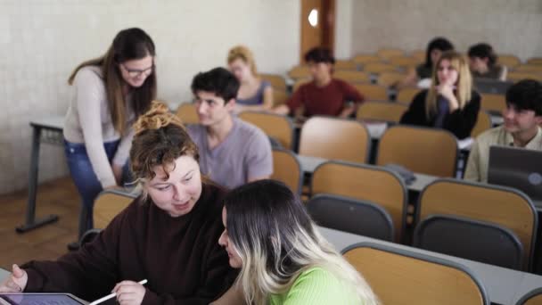大学の教室で学ぶ若者たち 教育の概念 — ストック動画