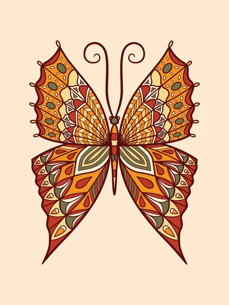 Ilustración vectorial de mariposa de color retro — Vector de stock