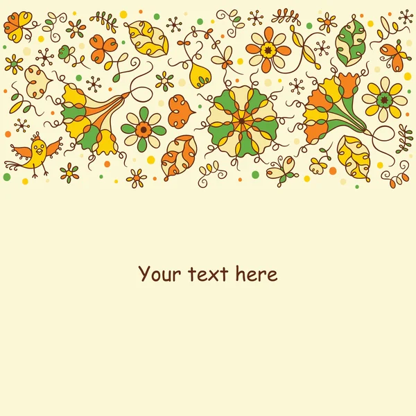 Carte d'invitation avec motif de fleurs — Image vectorielle