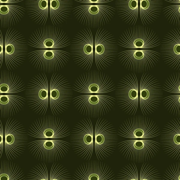 Patrón floral abstracto con semillas de diente de león sobre fondo verde — Archivo Imágenes Vectoriales