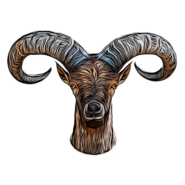 Grunge styl Portrét muže horská koza, izolovaných na bílém pozadí. — Stockový vektor
