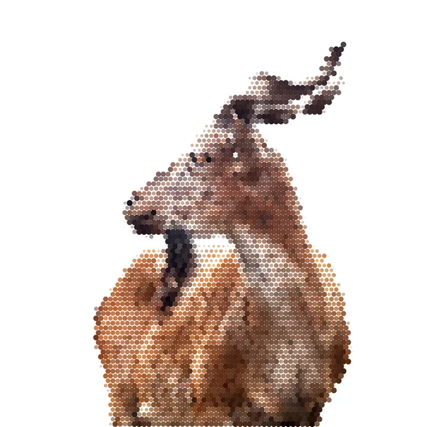 Colorful mosaic portrait of a young marcher male, isolated on white background. Side portrait of a majestic goat. — Stock Vector