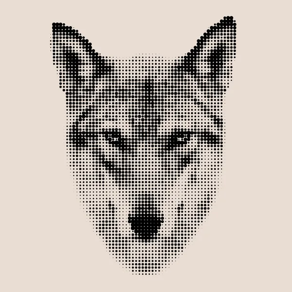 Retro style mosaic portrait of a wolf. The mask, isolated on light background. — Stock Vector