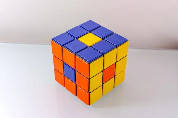 Creatively Solved Rubiks Cube — Stock Photo, Image