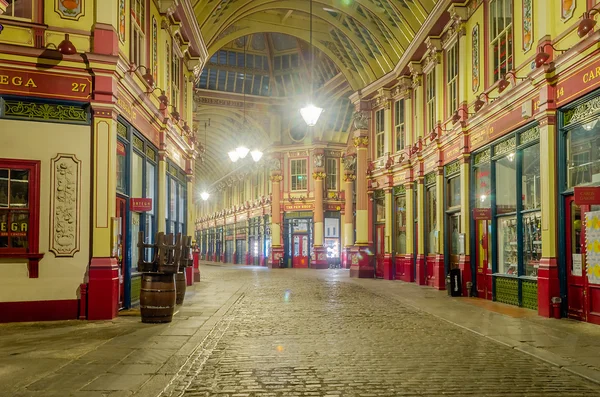 Leadenhall Market at night, London, UK — Stock Photo, Image