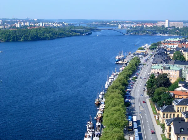 Panoramisch uitzicht van stockholm vanaf stadhuis toren, Zweden — Stockfoto