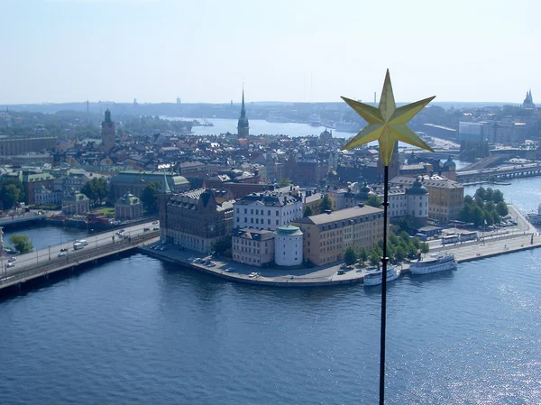 Luchtfoto van gamla stan, stockholm, Zweden — Stockfoto