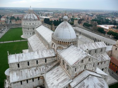 Panorama leaning tower, pisa, İtalya'dan