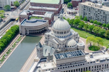İlk Kilisesi İsa bilim, boston havadan görünümü