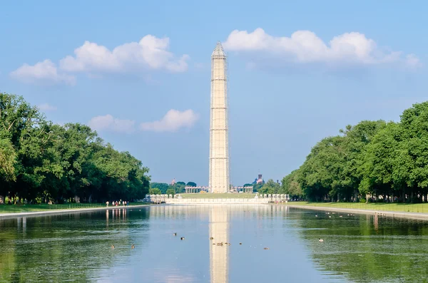 Monumento a Washington e Piscina Refletora, Washington DC — Fotografia de Stock