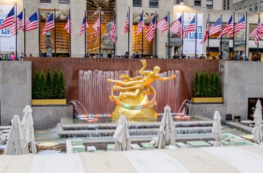 new york rockefeller Center Golden prometheus heykeli