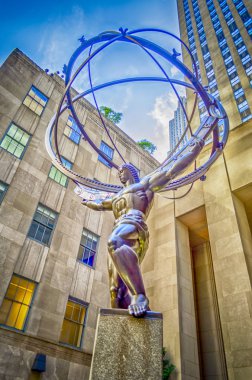 rockefeller Center'da Atlas heykeli