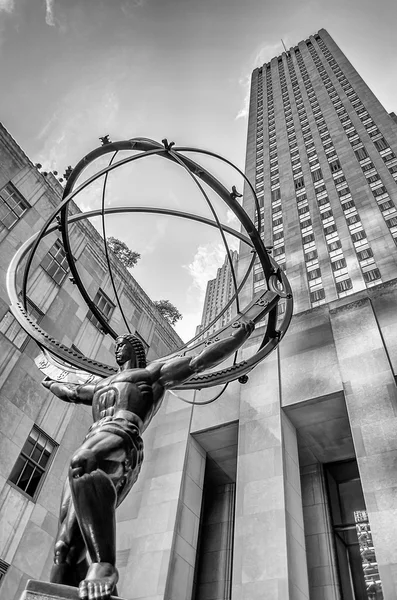 A Rockefeller Center atlasz szobor — Stock Fotó