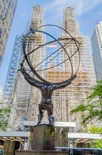 Atlas socha v Rockefellerově centru — Stock fotografie