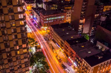 gece, new york city havadan görünümü