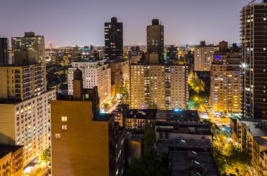 gece, new york city havadan görünümü