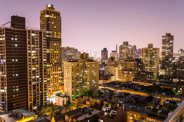 Vista aérea de noche, Ciudad de Nueva York —  Fotos de Stock