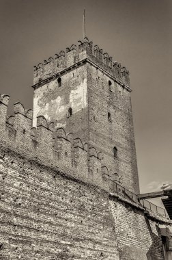Ortaçağ eski kale Castelvecchio'yu, verona, İtalya