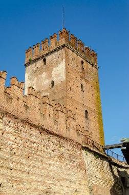 Ortaçağ eski kale Castelvecchio'yu, verona, İtalya