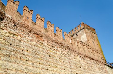 Ortaçağ eski kale Castelvecchio'yu, verona, İtalya