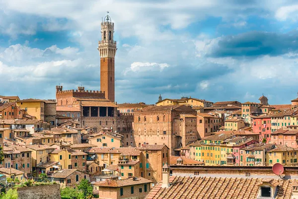 View Picturesque City Centre Siena One Nation Most Visited Tourist — Stock Photo, Image